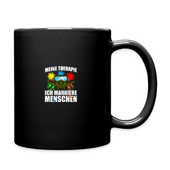 Therapie Gotcha Paintballspieler Paintball - Tasse einfarbig - Schwarz - Rechts