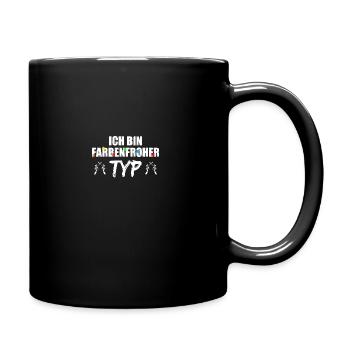 Farbenfroher Typ Gotcha Paintballspieler Paintball - Tasse einfarbig - Schwarz - Rechts