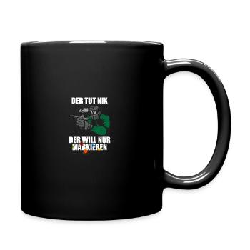 Der tut nix Gotcha Paintballspieler Paintball - Tasse einfarbig - Schwarz - Rechts