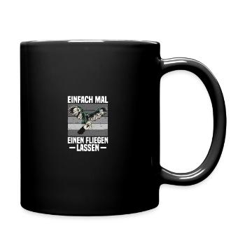 Einen fliegen lassen Falknerei Falkner - Tasse einfarbig - Schwarz - Rechts