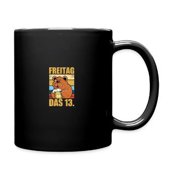 Freitag das 13. Biertrinker Bierliebhaber Bier - Tasse einfarbig - Schwarz - Rechts