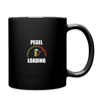Pegel loading Biertrinker Bierliebhaber Bier Sauf - Tasse einfarbig - Schwarz - Rechts