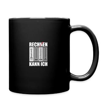 Rechen kann ich Gärtner Gartenarbeit Garten - Tasse einfarbig - Schwarz - Rechts