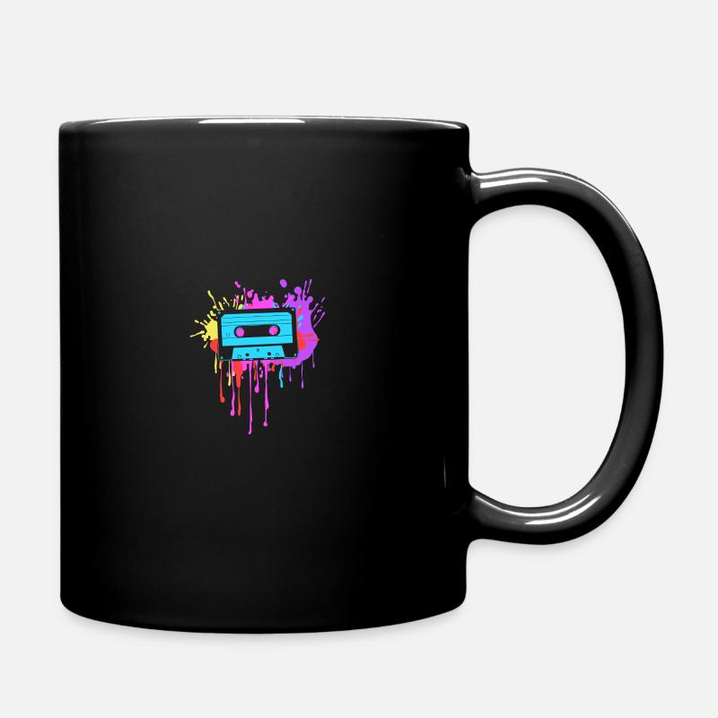 80's Mottoparty 80er Jahre Outfit Kassette - Tasse einfarbig - Schwarz