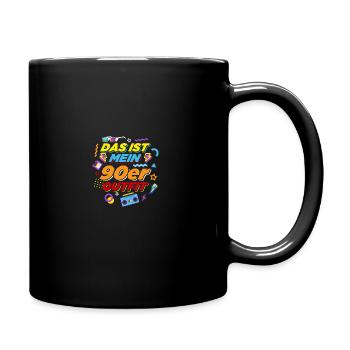 90's Mottoparty 90er Jahre Outfit - Tasse einfarbig - Schwarz - Rechts