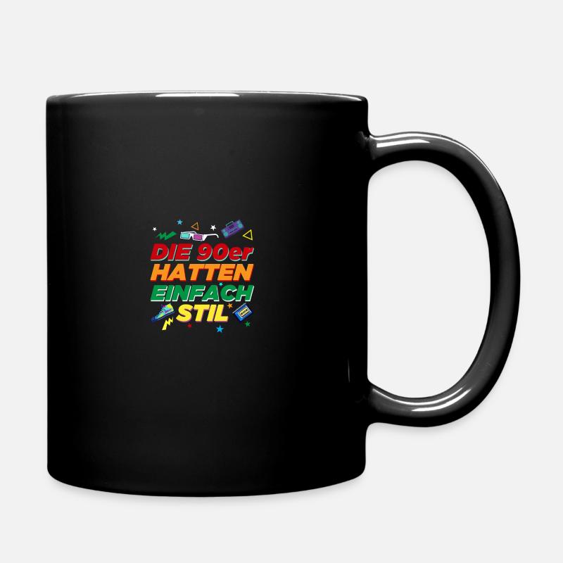 Stil 90's Mottoparty 90er Jahre Outfit - Tasse einfarbig - Schwarz