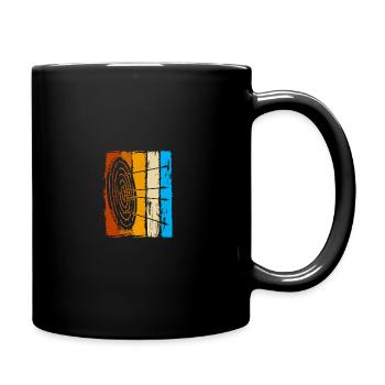 Pfeil und Bogen Bogenschießen Bogenschütze - Tasse einfarbig - Schwarz - Rechts