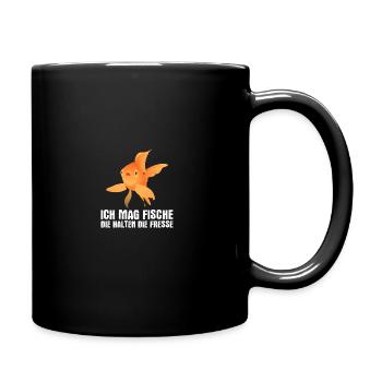 Ich mag Fische Aquarianer Aquarium - Tasse einfarbig - Schwarz - Rechts