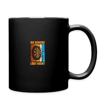 Die Scheibe lügt nicht Dartspieler Darts Dart - Tasse einfarbig - Schwarz - Rechts