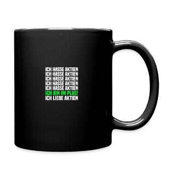Ich liebe Aktien Aktienmarkt Börse Trader - Tasse einfarbig - Schwarz - Rechts