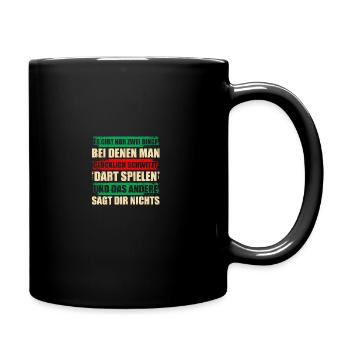 Dart spielen Dartspieler Darts Dart - Tasse einfarbig - Schwarz - Rechts