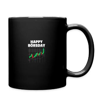 Happy Börsday Aktienmarkt Börse Trader - Tasse einfarbig - Schwarz - Rechts