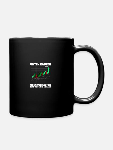 Unten kaufen Aktienmarkt Börse Trader - Tasse einfarbig - Schwarz