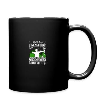 Pfeile Bogen Bogenschießen Bogenschütze - Tasse einfarbig - Schwarz - Rechts