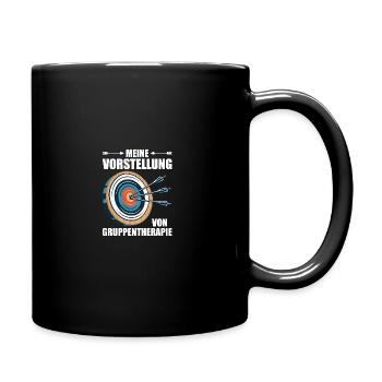 Gruppentherapie Bogenschießen Bogenschütze - Tasse einfarbig - Schwarz - Rechts