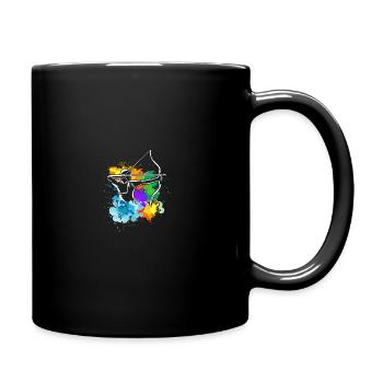 Pfeil und Bogen Bogenschießen Bogenschütze - Tasse einfarbig - Schwarz - Rechts