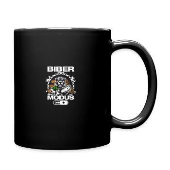 Biber Modus Holz machen Waldarbeiter Forstwirt - Tasse einfarbig - Schwarz - Rechts