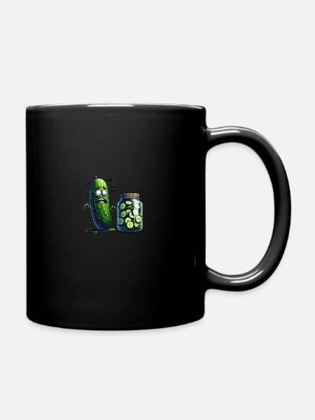 Lustige Gurke Pickle Gurkenliebhaber - Tasse einfarbig - Schwarz