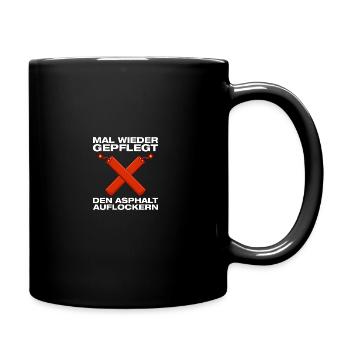 Loosening up the asphalt, pyrotechnicians, firecrackers, fireworks - Full Colour Mug - black - Right