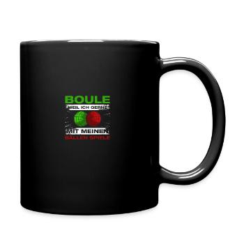 With my balls Petanque Boule Boule player - Full Colour Mug - black - Right