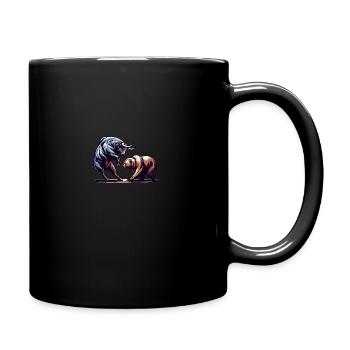 Bull and Bear Stock Market Stock Market Trader - Full Colour Mug - black - Right