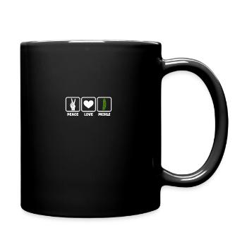 Peace Love Cornichons Drôle Concombre Amateur de Concombre - Mug uni - noir - Droite