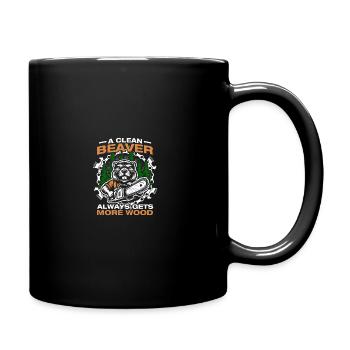 Clean beaver wood making lumberjack lumberjack - Full Colour Mug - black - Right