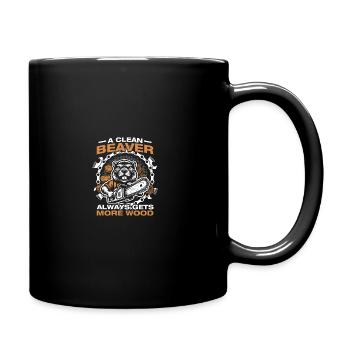 Clean beaver wood making lumberjack lumberjack - Full Colour Mug - black - Right