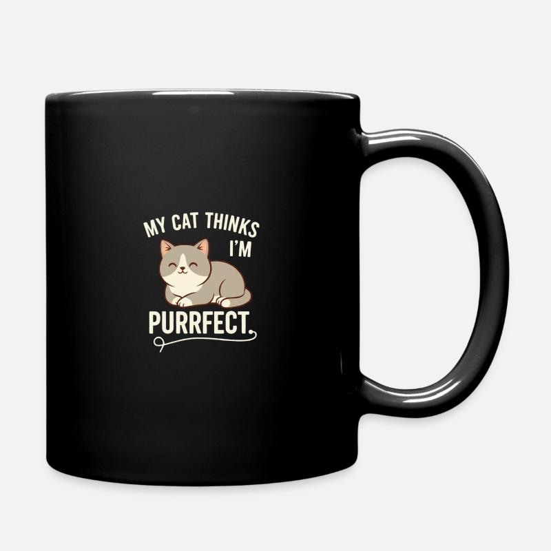 Chat Purrfect pense que je suis parfait - Mug uni - noir