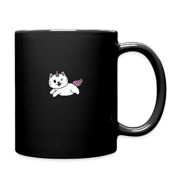 Chat Licorne mignon - Mug uni - noir - Droite