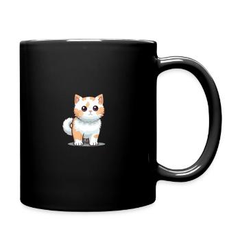 cute kitten - Full Colour Mug - black - Right