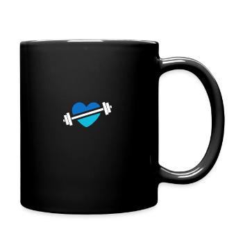 Herz Hantel Fitness - Tasse einfarbig - Schwarz - Rechts