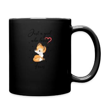 Frau Mädchen Liebe Herz Fuchs - Tasse einfarbig - Schwarz - Rechts