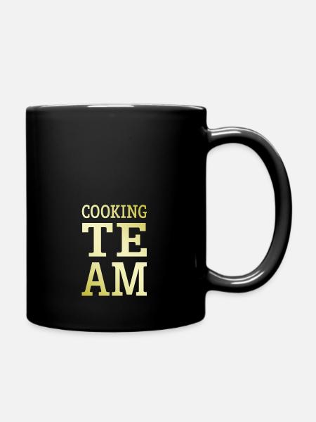 Kochen Team - Tasse einfarbig - Schwarz