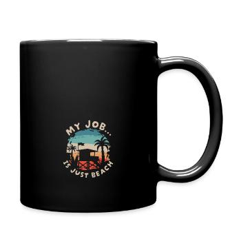 Mein Job ist nur Strand - My Job is just Beach - Full Colour Mug - black - Right