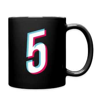 5 - NUMMER 5 - Zahl 5 Trikotnummer - Tasse einfarbig - Schwarz - Rechts