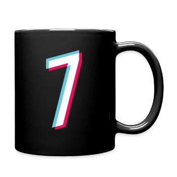 7 - NUMBER 7 - Number 7 Jersey number Tik Tok Style - Full Colour Mug - black - Right