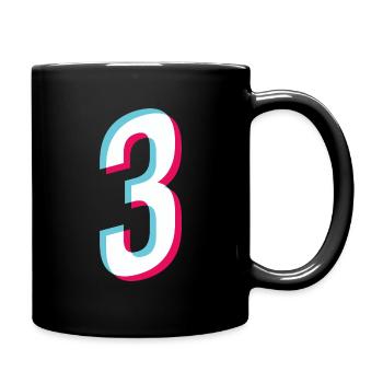 3 - NUMBER 3 - Number 3 Jersey number Tiktok Style - Full Colour Mug - black - Right