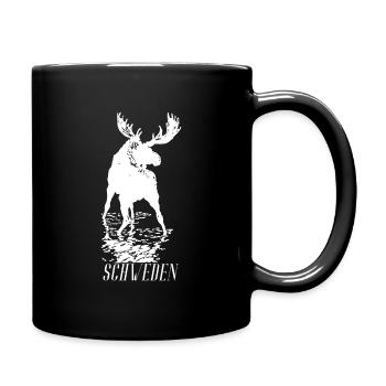 Schweden Elch - Tasse einfarbig - Schwarz - Rechts