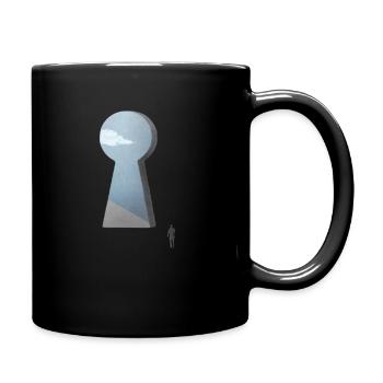 View through the keyhole - Full Colour Mug - black - Right