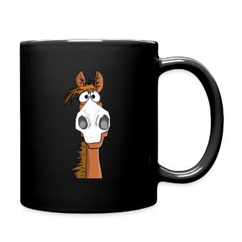 Un cheval fou a l’air surpris - Mug uni - noir - Droite