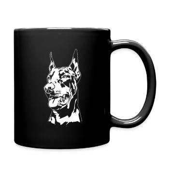 Dobermann Hundeportrait Hunde Hundesport Wilsigns - Tasse einfarbig - Schwarz - Rechts