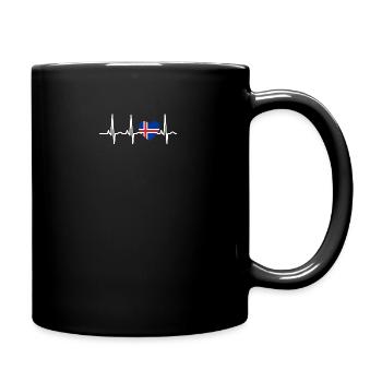 I LOVE ekg heartbeat Island iceland - Mug uni - noir - Droite