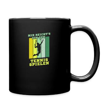 Tennis Vintage Retro Tennisspieler Sport Hobby - Tasse einfarbig - Schwarz - Rechts