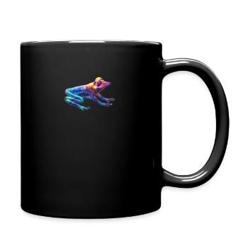 Bunter Frosch - Tasse einfarbig - Schwarz - Rechts