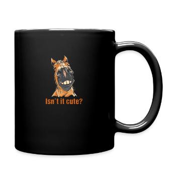 Pferde Horses Pony Stallion Vintage Reiter Spruch - Tasse einfarbig - Schwarz - Rechts