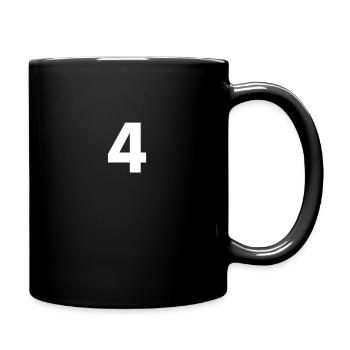 Numéro 4, Numéro 4, 4, quatre, numéro quatre, quatre - Mug uni - noir - Droite