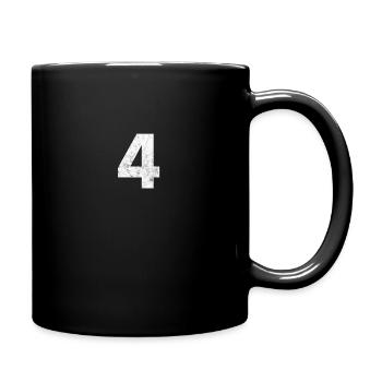 Numéro 4, Numéro 4, 4, quatre, numéro quatre, quatre - Mug uni - noir - Droite