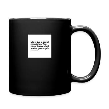 Quote from Forest, the main character of a film - Full Colour Mug - black - Right