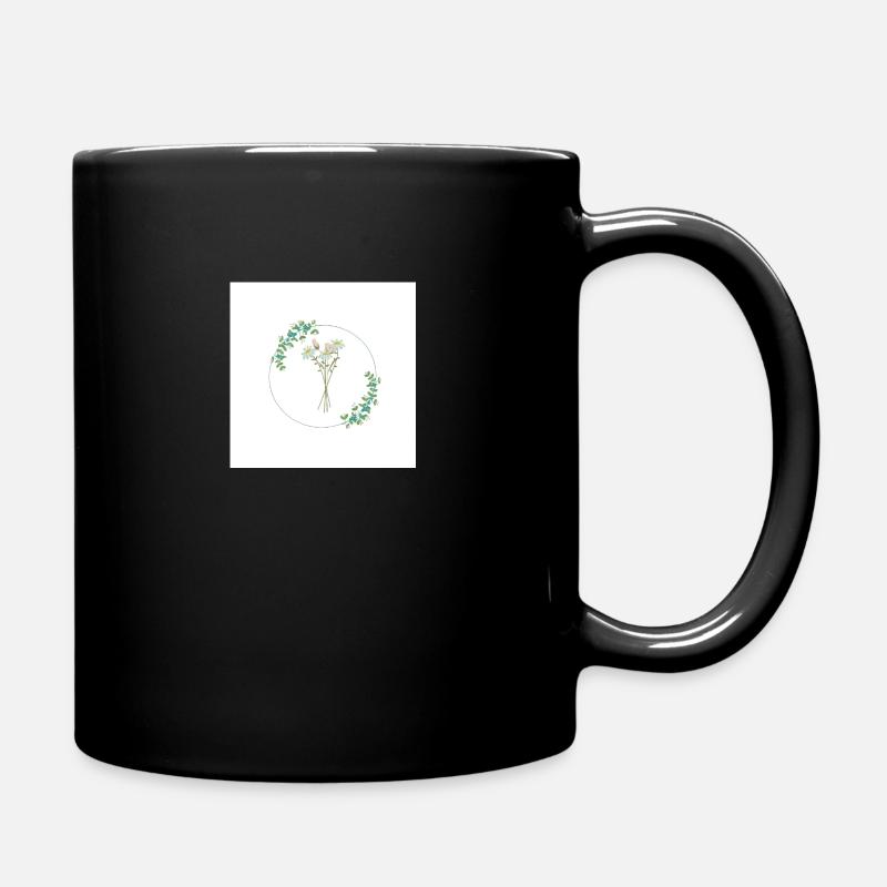 Blumenkranz - Tasse einfarbig - Schwarz